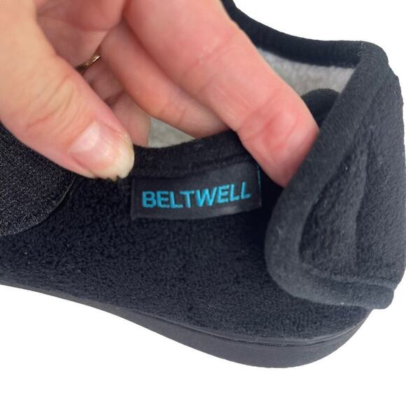 Beltwell Super Comfy Edema Circulation Warm Plush Fleece Slippers Black 7.5/8 - Picture 10 of 14